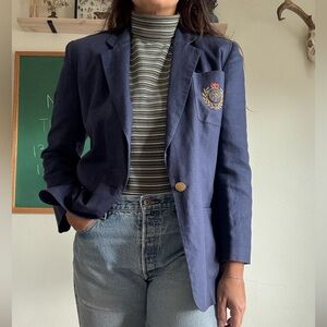 Vintage HERMAN GEIST Linen Blend Embroidered Blazer